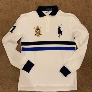 Ralph Lauren Blue and White Collared Polo